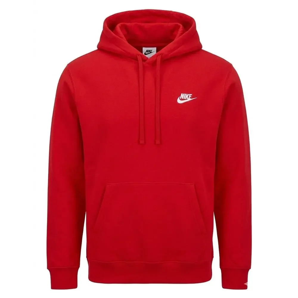 Nike Men's  Pullover Hoodie in University Red with a white  Futura logo.